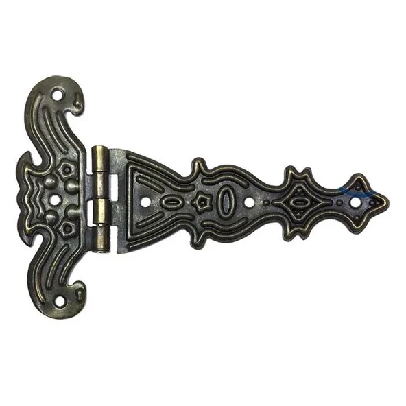 Dekoratif, Sac Tek Kuyruklu Menteşe - 69x102 mm, Büyük, Antik, 1 Adet ürün görseli 1