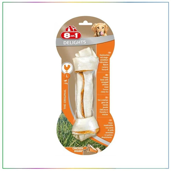 8in1 Delights Bones Tavuklu Düğümlü Tartar Önleyici Köpek Ağız Bakım Kemiği 85gr [L] ürün görseli 1