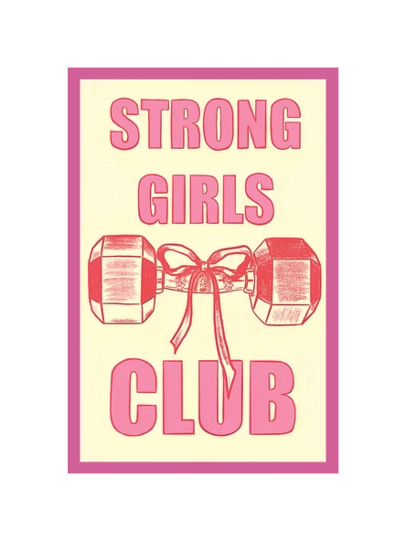 Strong Girls Club  Güçlü Kızlar Kulübü Temalı Dekoratif Hediye Not Kartı Kartpostal  10x15 cm ürün görseli 1
