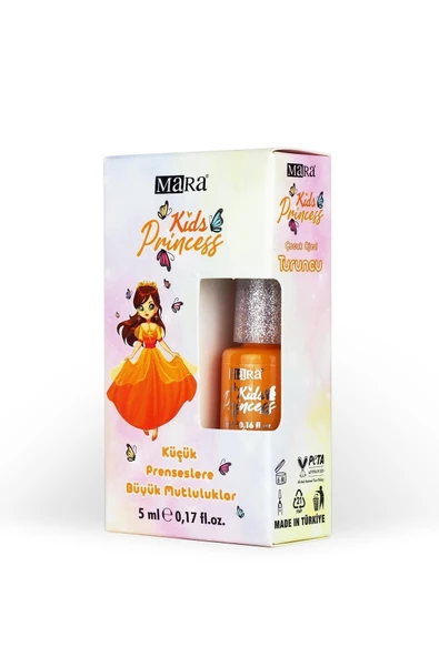 Mara Kids Princess Çocuk Oje Turuncu 5 Ml - Su Bazli*48 ürün görseli 1