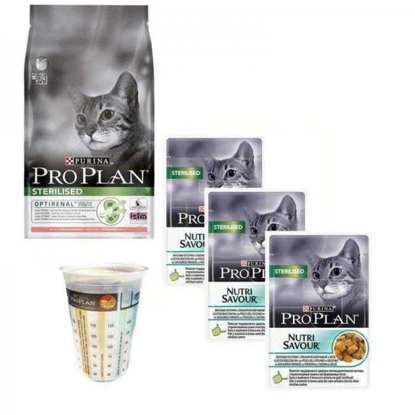 Pro Plan Sterilised Somonlu Kısır Kedi Maması 1.5 Kg + 3 Yaş Mama Hediyeli ürün görseli 1