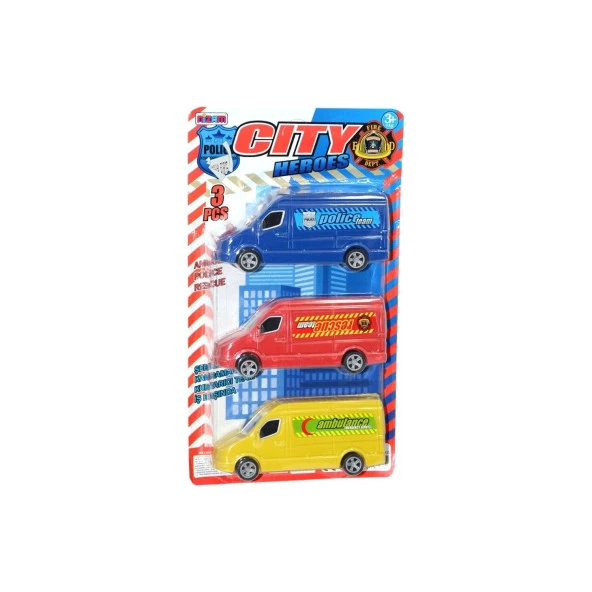 Nizam Oyuncak 3 Lü Minibüs (Ambulans,polis,itfaiye) ürün görseli 1