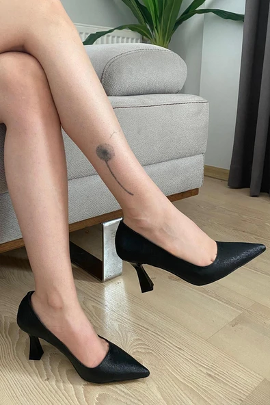Kadın Samba Siyah Saten Stiletto ürün görseli 1