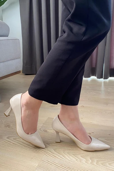 Kadın Samba Krem Rugan Stiletto - Resim 3