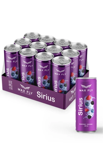 Max Fly Sirius Enerji İçeceği 250 ml 12 Adet ürün görseli 1