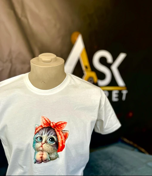 ASK-COTTON PENYE UNİSEX KEDİ BASKILI ürün görseli 1