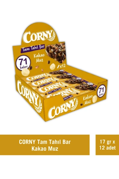 Corny Tam Tahıllı Bar Kakao Muz 17 gr x 12 Adet ürün görseli 1