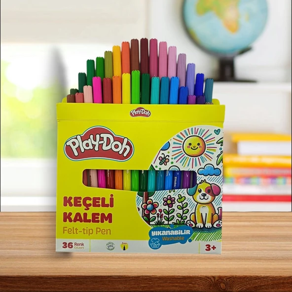Play-Doh 36 Renk Yıkanabilir Felt Tip Keçeli Kalem 2nm ürün görseli 1