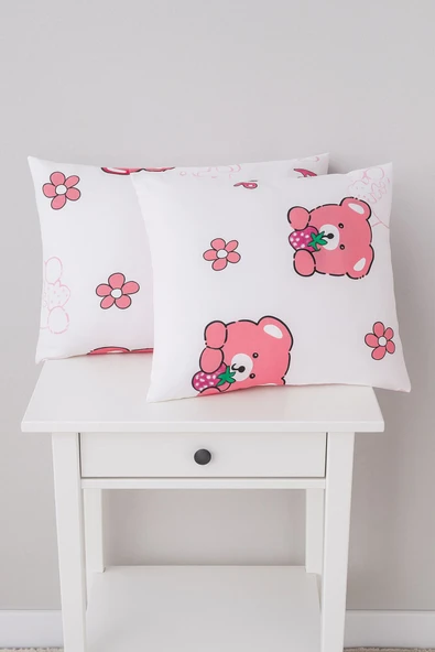 LaLiva Çocuk Yastık Kılıfı - 50x70 cm ölçülerinde- 2 adet -Pembe ürün görseli 1