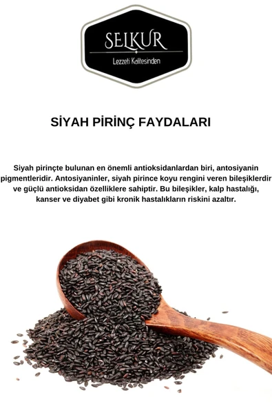 SELKUR  Siyah Pirinç 1KG - Resim 4