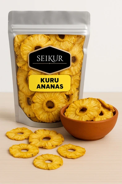 SELKUR  Kuru Ananas (SIFIR ŞEKER-ZERO SUGAR) 50 gr ürün görseli 1