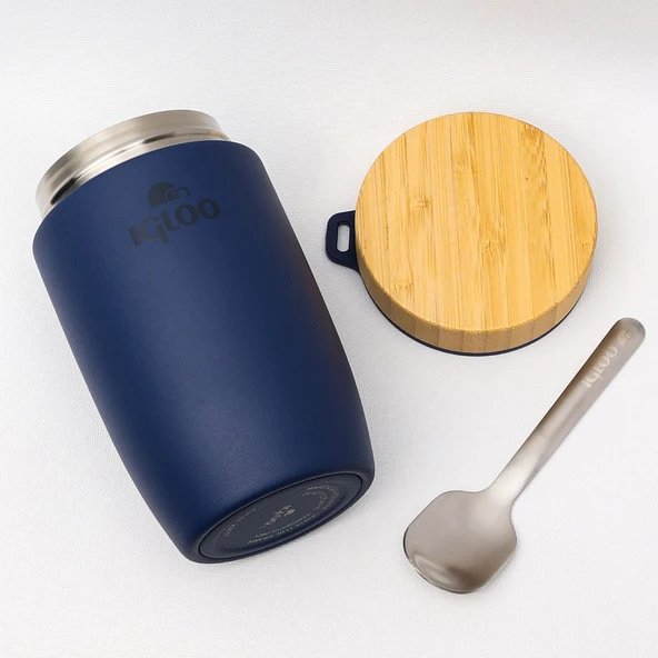 Igloo Bamboo Yemek Termosu 500ml-LACİVERT - Resim 2