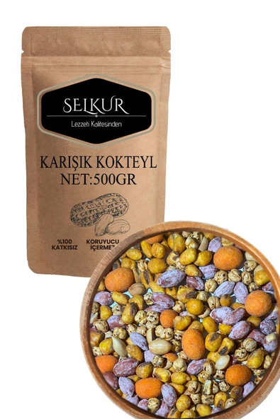 SELKUR  Karışık Kuruyemiş Çerez 500gr(TUZLU FISTIK-SOSLI MISIR-CİPS FISTIK-KITIR LEBLEBİ) ürün görseli 1