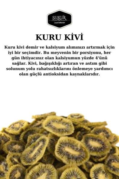 SELKUR  Kuru Kivi (SIFIR ŞEKER-ZERO SUGAR) 50 gr - Resim 4