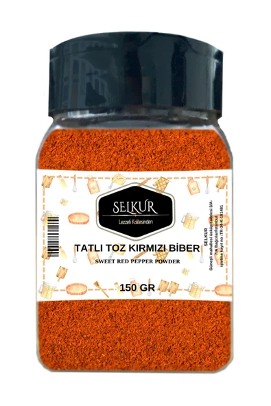 SELKUR  Kırmızı Tatlı Toz Biber 150GR(ÖĞÜTÜLMÜŞ) ürün görseli 1