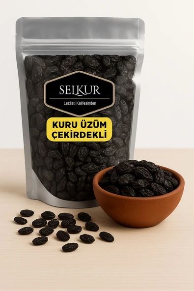 SELKUR  Kuru Üzüm 500GR (ÇEKİRDEKLİ 1. KALİTE) ürün görseli 1
