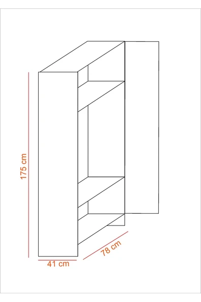modüleva 2 kapaklı elbise dolabı beyaz 80 - Resim 4