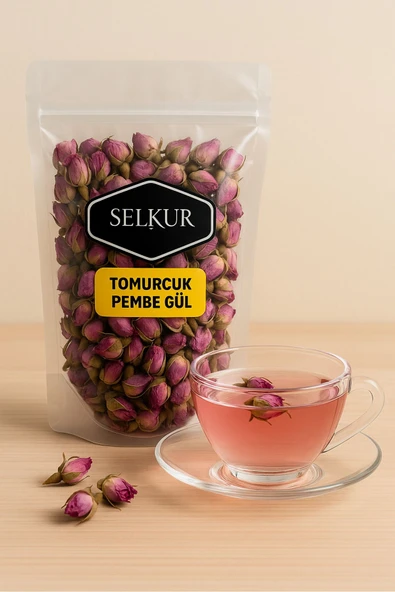 SELKUR  Tomurcuk Gül Kurusu Pembe 200gr (ELENMİŞ, KATKISIZ, KOKULU) ürün görseli 1