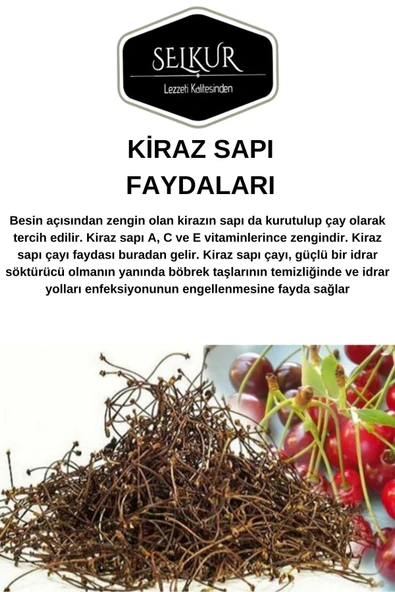 SELKUR  Kiraz Sapı 100gr (KİRAZ SAPI ÇAYI, CHERRY STALK) - Resim 4