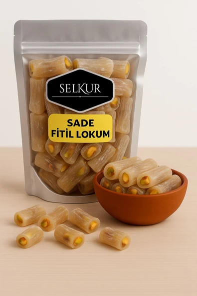 SELKUR  Sade Fitil Lokum 200GR(ANTEP FISTIĞI PARÇACIKLI) ürün görseli 1