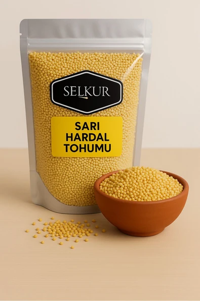 SELKUR  Sarı Hardal Tohumu(KATKISIZ,ELENMİŞ) 1kg ürün görseli 1