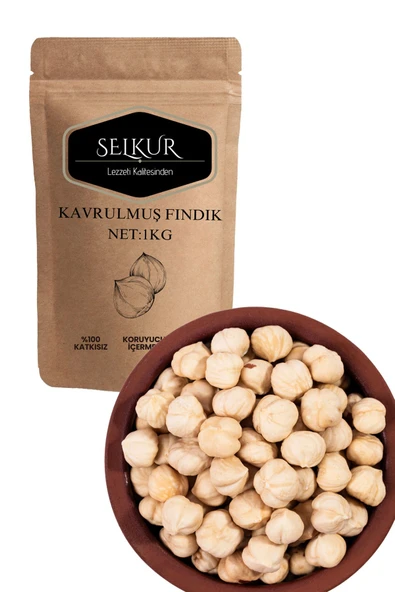 SELKUR  Kavrulmuş Fındık 1kg (DOYPACK AMBALAJ KAVRULMUŞ VE TUZLU) ürün görseli 1