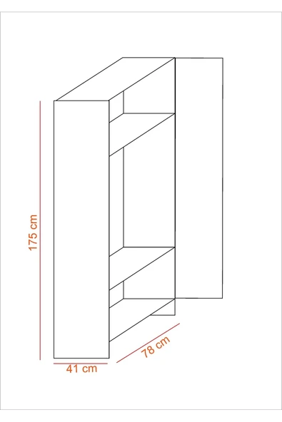 modüleva 2 kapaklı elbise dolabı çam renk 80 - Resim 4