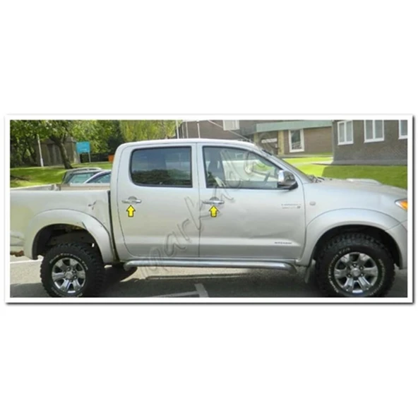 Toyota Hilux Krom Kapı Kolu 2006-2014 4 Kapı Paslanmaz Çelik - Resim 3