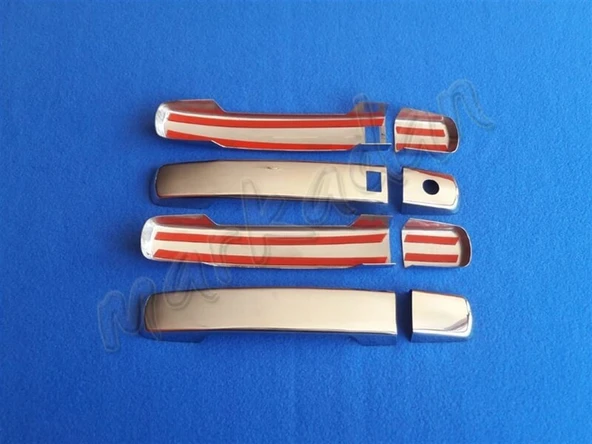 Nissan Qashqai Sensörlü Krom Kapı Kolu 2007-2014 4 Kapı Paslanmaz Çelik - Resim 2
