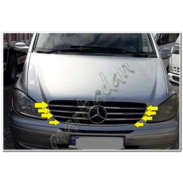 WOC Chrome Mercedes Viano Krom Ön Panjur 2004-2010 7 Parça Paslanmaz Çelik ürün görseli 1