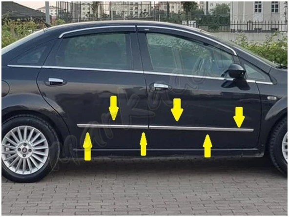 DB Chrome Fiat Linea Krom Yan Kapı Çıtası 2006-2018 4 Parça P.Çelik ürün görseli 1