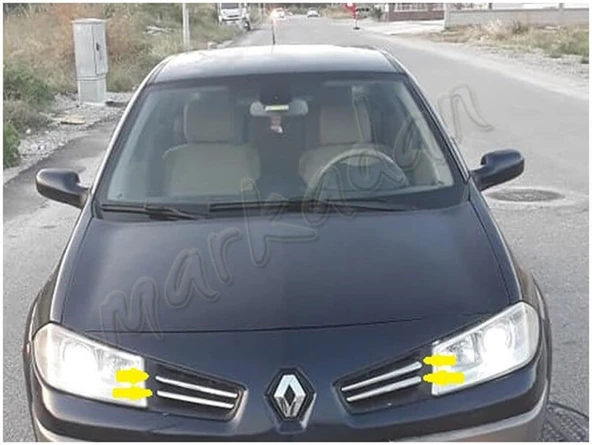 Markadan Renault Megane 2 Krom Ön Panjur 2006-2010 4 Parça Paslanmaz Çelik ürün görseli 1