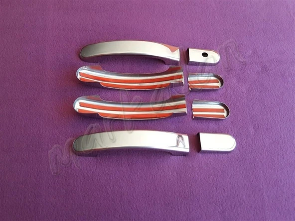 WOC Chrome Ford Fiesta Krom Kapı Kolu 2002-2008 4 Kapı Paslanmaz Çelik - Resim 2