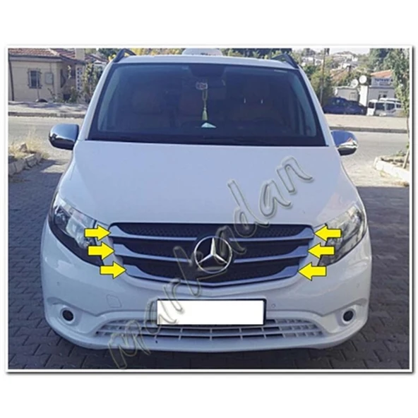 DB Chrome Mercedes Vito Ön Panjur Nikelajı 2014 Sonrası 5 Parça P.Çelik ürün görseli 1