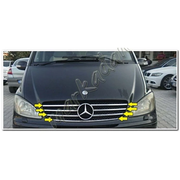 DB Chrome Mercedes Viano Ön Panjur Nikelajı 2004-2010 7 Parça P.Çelik ürün görseli 1