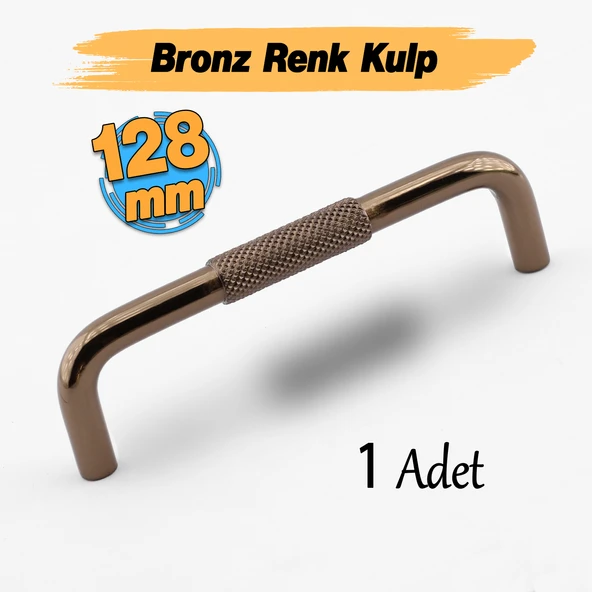 Tırtıklı Bronz Metal Kulp 128 mm 12.8 cm Mobilya Çekmece Dolap Dolabı Modern Kapak Kulpları ürün görseli 1