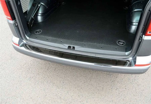 OMSA VW T6 Transporter Siyah Krom Arka Tampon Eşiği (Çift Kapı) 2015-2023 Arası ürün görseli 1