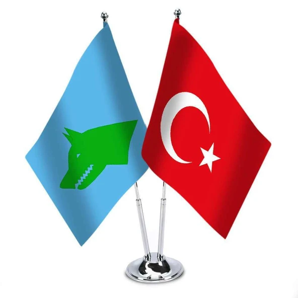 Göktürk İmparatorluğu ve Türkiye - İkili Masa Bayrağı ürün görseli 1