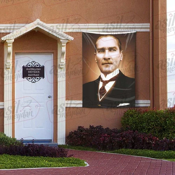 Takım Elbiseli Şık Gazi Mustafa Kemal Atatürk Portre - Poster Bayrak 100x150 cm ürün görseli 1