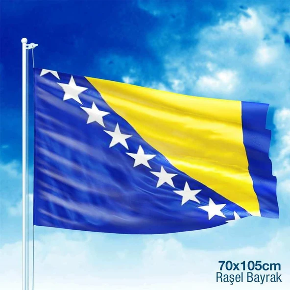Bosna i Hercegovina -Bosna Hersek Bayrağı Sancak -Bayrak -70x105 cm ürün görseli 1