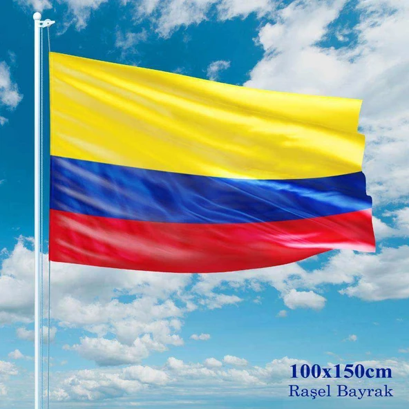 Kolombiya Bayrağı - 100x150 cm (1 metre x 1,5 metre) - Raşel Kumaş ürün görseli 1