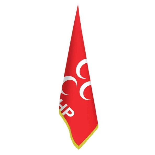 Milliyetçi Hareket Partisi (MHP) Bayrağı - Ofis-Makam-Toplantı Odaları - Saçaklı Makam Bayrağı ürün görseli 1