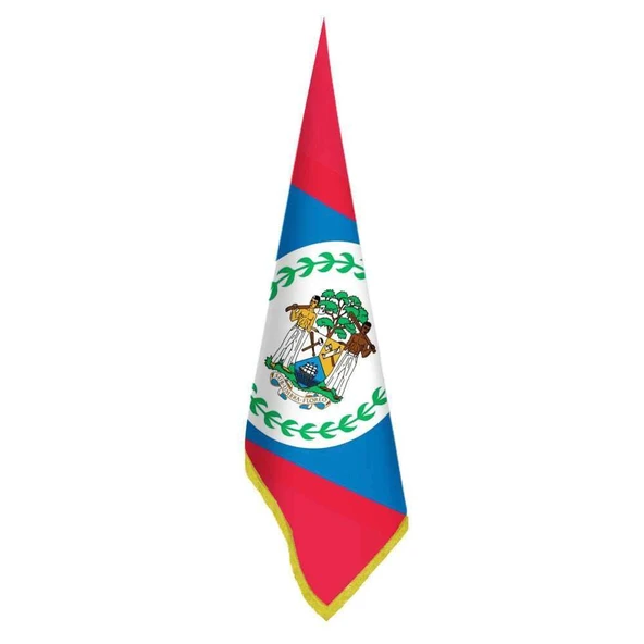 Belize Bayrağı -Ofis-Makam-Toplantı Odaları - Saçaklı Makam Bayrağı ürün görseli 1