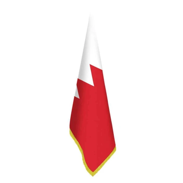 Bahreyn (Bahrain) Devlet Bayrağı -Ofis-Makam-Toplantı Odaları - Saçaklı Makam Bayrağı ürün görseli 1
