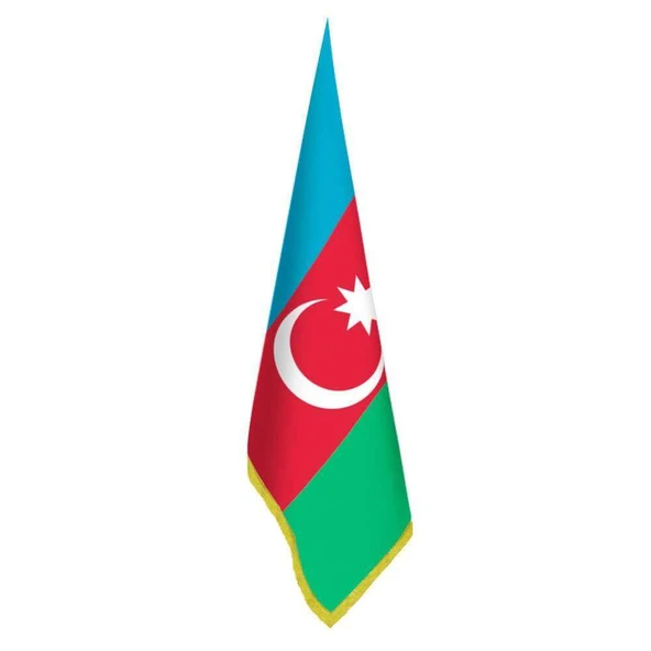 Azerbaycan Bayrağı -Ofis-Makam-Toplantı Odaları - Saçaklı Makam Bayrağı ürün görseli 1