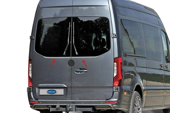 OMSA Mercedes Sprinter W907 Krom Arka Cam Alt Çıtası 2 Parça Çift Kapı 2018 ve Sonrası ürün görseli 1