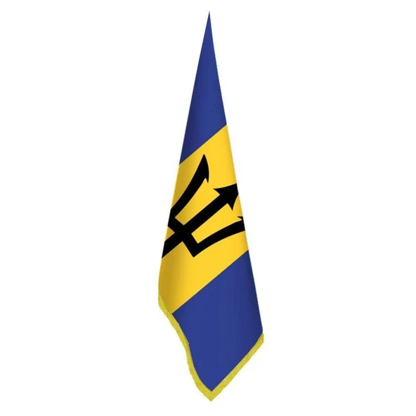 Barbados Bayrağı -Ofis-Makam-Toplantı Odaları - Saçaklı Makam Bayrağı ürün görseli 1
