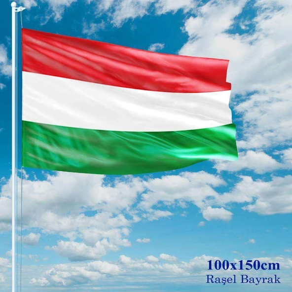 Macaristan Bayrağı - 100x150 cm (1 metre x 1,5 metre) - Raşel Kumaş ürün görseli 1