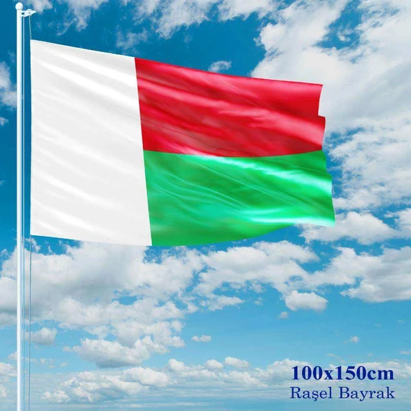 Madagaskar Bayrağı - 100x150 cm (1 metre x 1,5 metre) - Raşel Kumaş ürün görseli 1
