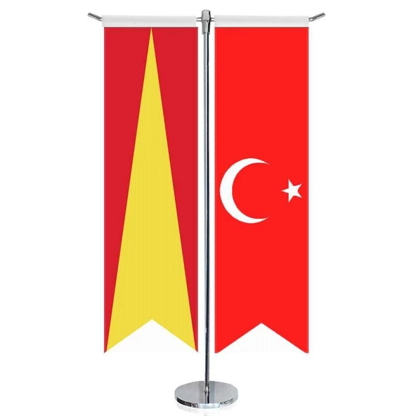 Babür İmp. Bayrağı -17 Eski Türk Devletleri ve Türkiye - Kırlangıç - Saten T direk 2li Masa Bayrağı ürün görseli 1